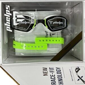 Michael Phelps Performance Ninja Swim Goggles - Neon Green and Black LE